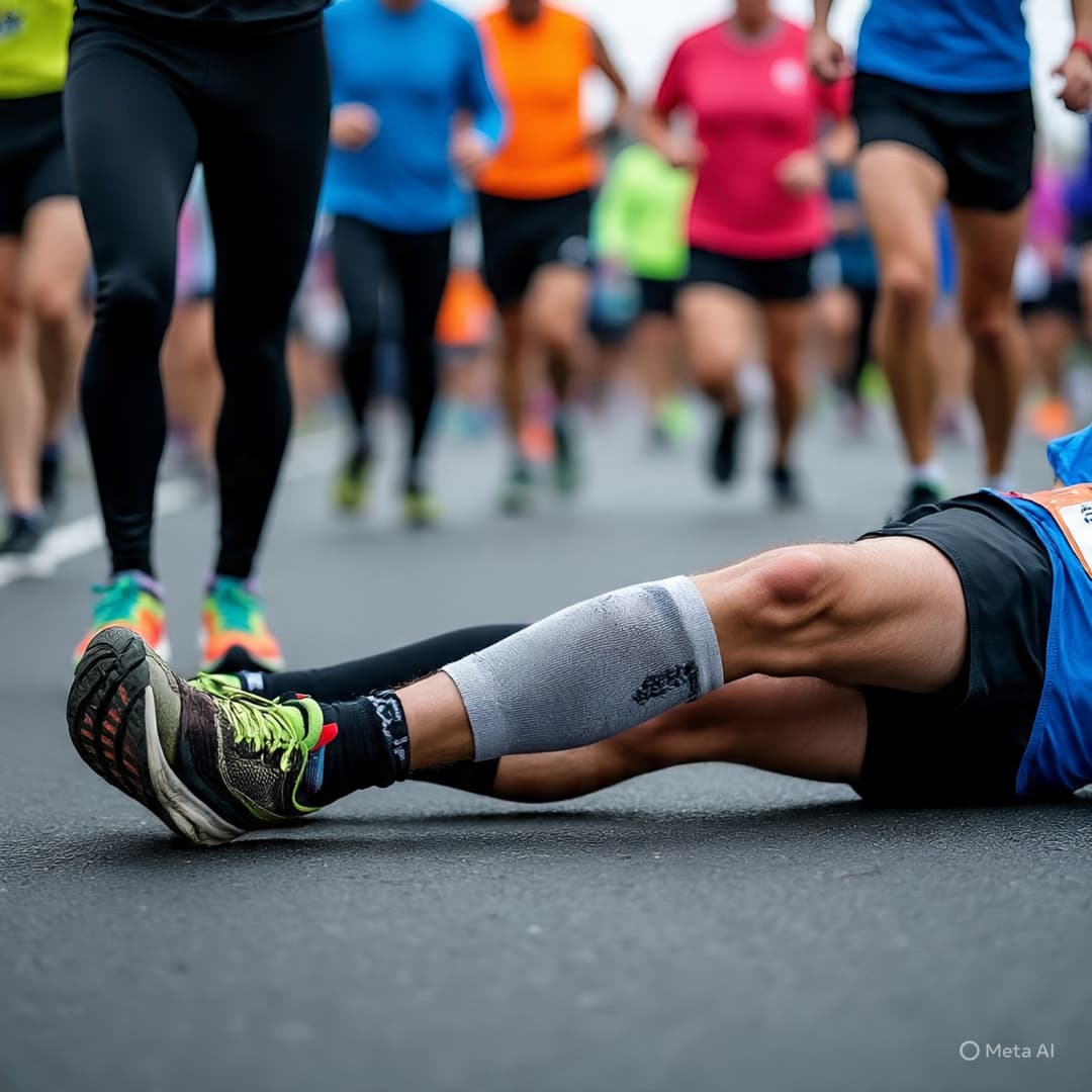 Runners participating in a city marathon