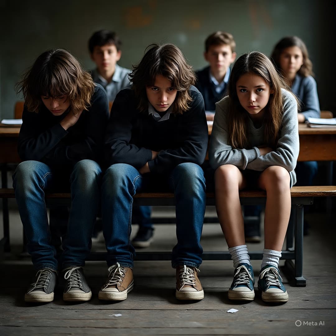 School children participating in a fitness event