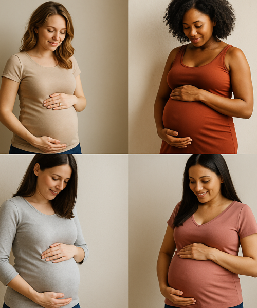 Group prenatal yoga session during weekend bootcamp for pregnant mothers