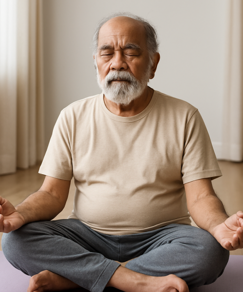Senior citizen yoga and mindfullness